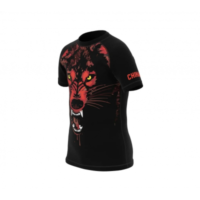 Okami Wolfpack Kids Rashguard Negro-Rojo