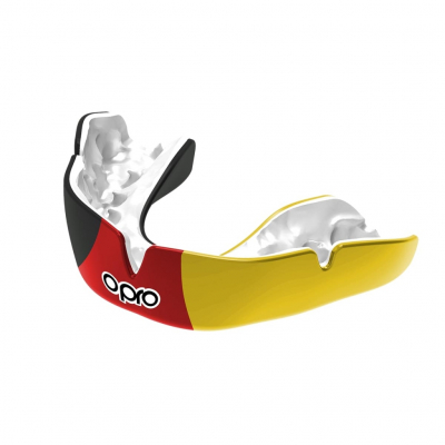 OPRO Instant Custom-Fit Mouthguard Germany Negro-Rojo