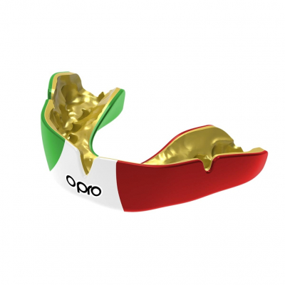 OPRO Instant Custom-Fit Mouthguard Italy Verde-Blanco