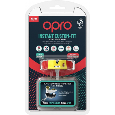 OPRO Instant Custom-Fit Mouthguard Spain Vermelho-Amarelo