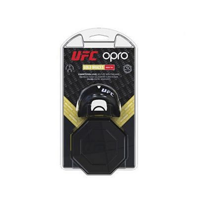 OPRO Self-fit UFC Gold Braces Mouthguard Nero-Argento