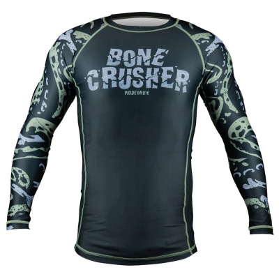 Pride Or Die Bone Crusher V2 L/S Rashguard Svart-Grön