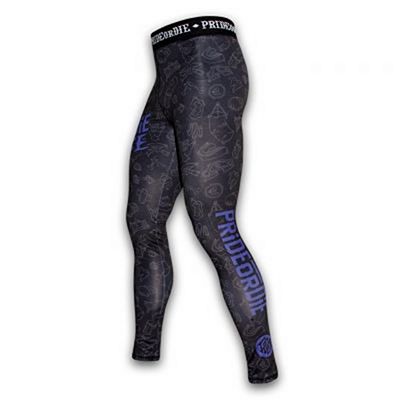 Pride Or Die Fight Life Compression Pants Fekete-Lila