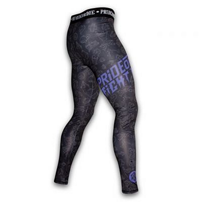 Pride Or Die Fight Life Compression Pants Nero-Viola