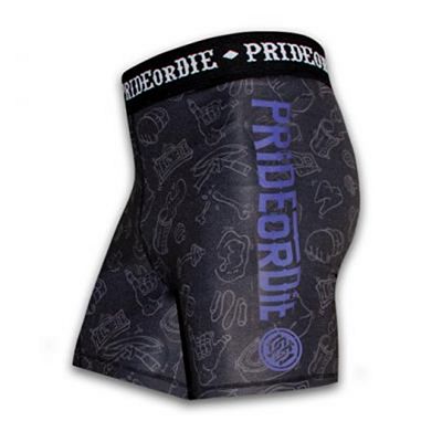 Pride Or Die Fight Life Compression Shorts Fekete