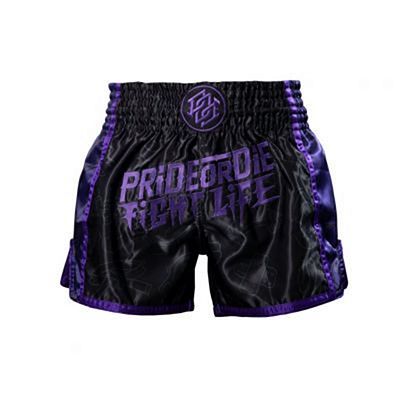 Pride Or Die Fight Life Muay Thai Shorts Negro-Morado