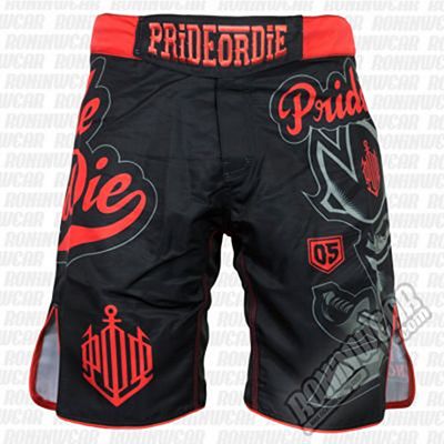 Pride Or Die Fightshort No-Rules Fekete-Piros