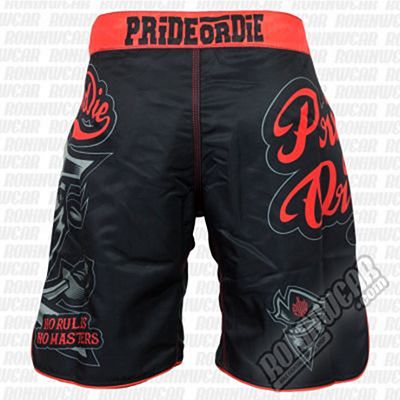 Pride Or Die Fightshort No-Rules Schwarz-Rot