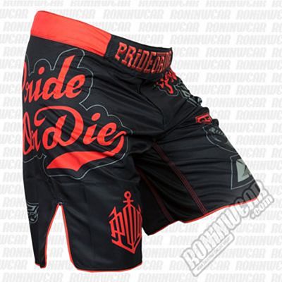 Pride Or Die Fightshort No-Rules Schwarz-Rot