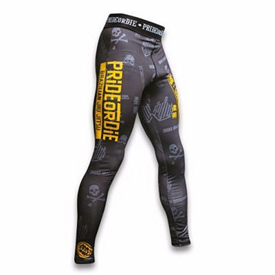 Pride Or Die Hang Loose Compression Pants Grey-Yellow