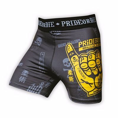 Pride Or Die Fight Shorts Hang Loose Grau-Gelb MMA Muay Thai Fitness CrossFit Pride Or Die Fight Shorts Hang Loose Grau-Gelb MMA Muay Thai Fitness CrossFit
