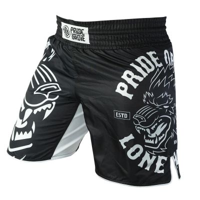 Pride Or Die Lone Wolf Fightshort Negro-Blanco