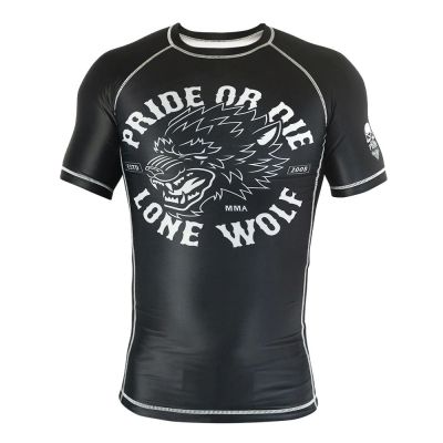 Pride Or Die Lone Wolf Rashguard Preto