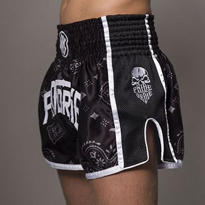 Pride Or Die Muay Thai Shorts Nero-Bianco