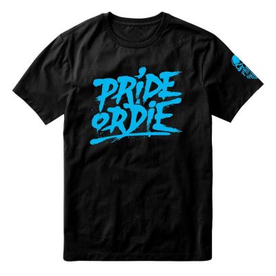 Pride Or Die Reckless Splattered T-Shirt Svart-Blå