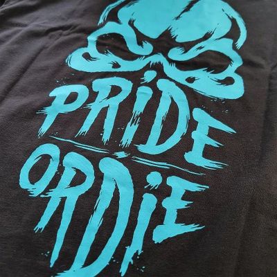 Pride Or Die Reckless Splattered T-Shirt Preto-Azul