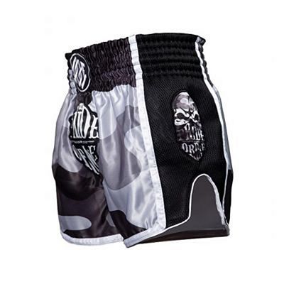 Pride Or Die Reckless Urban Camo Muay Thai Shorts Noir-Blanc