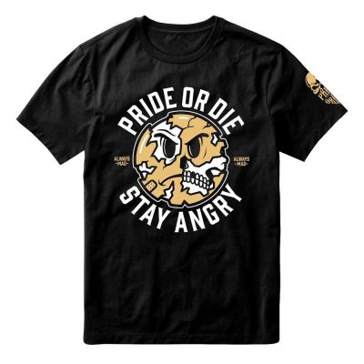 Pride Or Die Stay Angry T-Shirt Negro