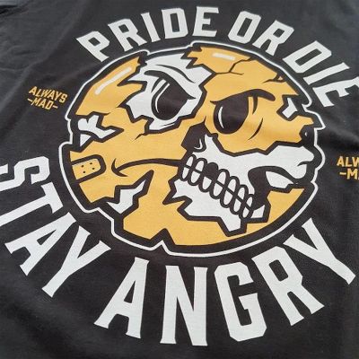 Pride Or Die Stay Angry T-Shirt Preto