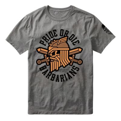 Pride Or Die T-Shirt Barbarians Grey