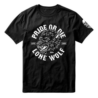 Pride Or Die T-Shirt Lone Wolf Black
