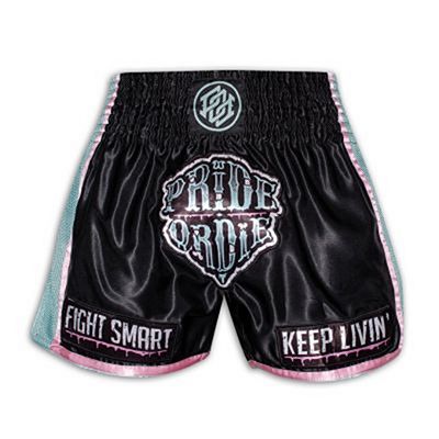 Pride Or Die Z-Camp Muay Thai Shorts Nero-Celeste