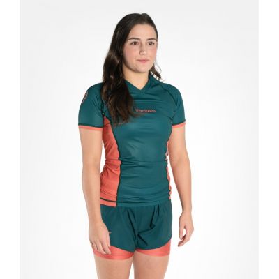 Progress Jiu Jitsu Academy + Women Rasguard Verde-Arancione