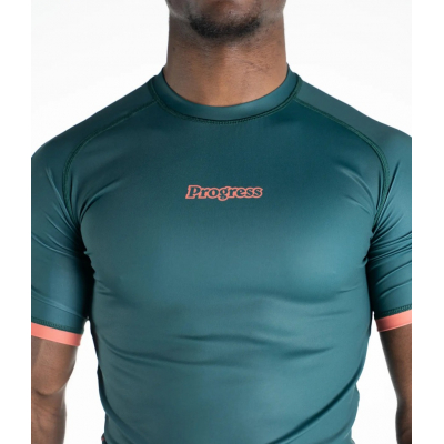 Progress Jiu Jitsu Academy + Rashguard Verde-Naranja