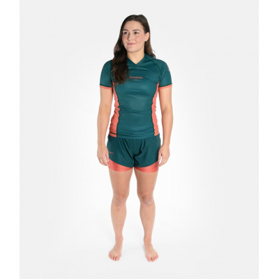 Progress Jiu Jitsu Academy + Women Rasguard Verde-Arancione
