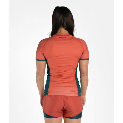Progress Jiu Jitsu Academy + Women Rasguard Orange-Green