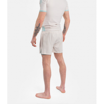 Progress Jiu Jitsu Academy+ Hybrid Shorts Bone White-Light Blue
