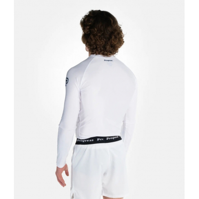 Progress Jiu Jitsu Academy Rashguard Longsleeve Bianco