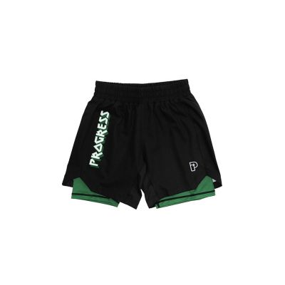 Progress Jiu Jitsu Kids Bengal Hybrid Shorts Preto-Verde