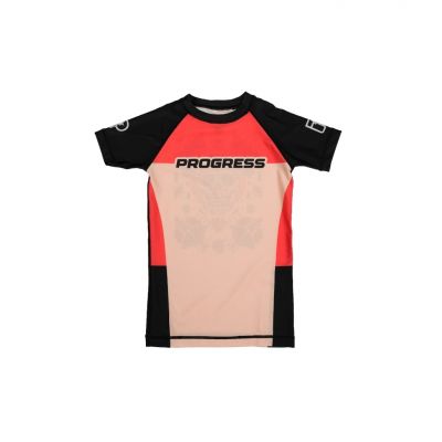 Progress Jiu Jitsu Kids Sugar Skull Rashguard Schwarz-Rosa