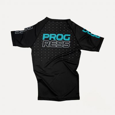 Progress Jiu Jitsu Sportif Rashguard Negro-Turquesa