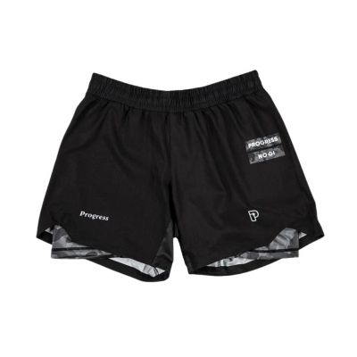 Progress Jiu Jitsu Steel Camo Hybrid Shorts Schwarz