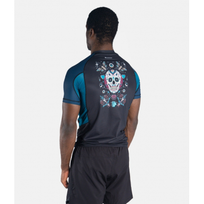 Progress Jiu Jitsu Sugar Skull Rashguard Negro-Azul