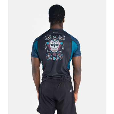 Progress Jiu Jitsu Sugar Skull Rashguard Negro-Azul