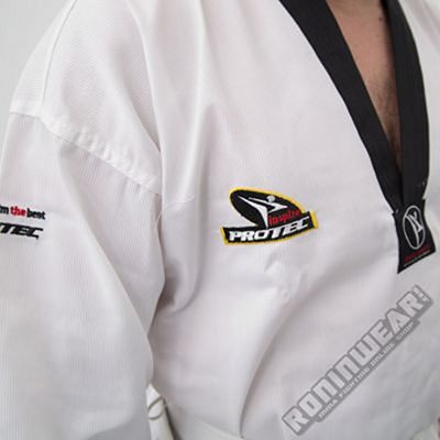Protec Black Collar Inspire Dobok W/Embroidery White