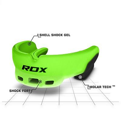 RDX Air Gel Gum Shield Mouthguard Verde-Nero