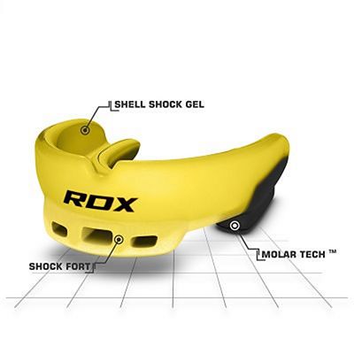 RDX Bucal Air Gel Gum Shield Amarillo-Negro