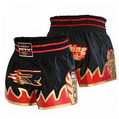 RDX Crimson Satin Muay Thai Shorts MTS-R2B Black-Red