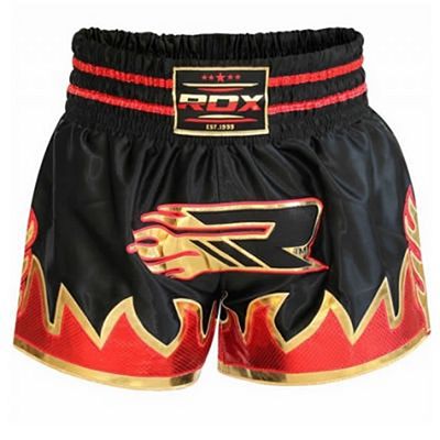 RDX Crimson Satin Muay Thai Shorts MTS-R2B Black-Red