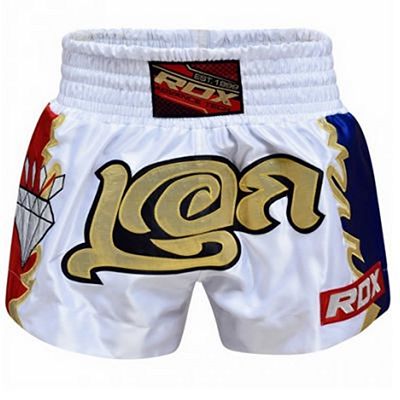 RDX Diamond Satin Muay Thai Shorts Weiß
