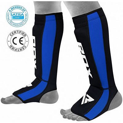 RDX Gel Neoprene Shin Instep Guard Preto-Azul