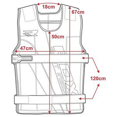 RDX Heavy Weighted Vest 18Kg Nero-Rosso