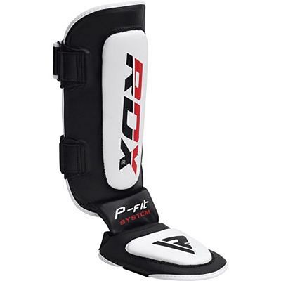 RDX Leather MMA Shinguards Black-White