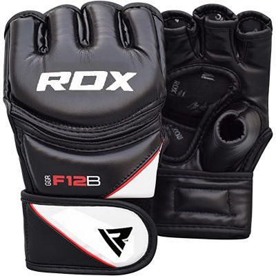 RDX Leather-X Training MMA Grappling Gloves New Svart