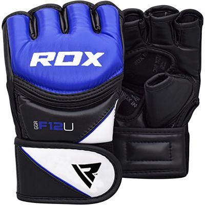 RDX Leather-X Training MMA Grappling Gloves New Bleu