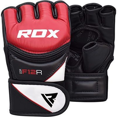 RDX Leather-X Training MMA Grappling Gloves New Rot